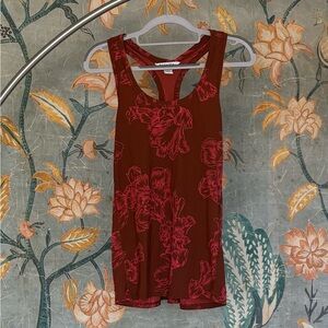 NWOT Athleta Floral Red Tank Top